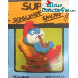 40228: Grote Smurf in schommelstoel *MINT IN BOX/ NEW STYLE*