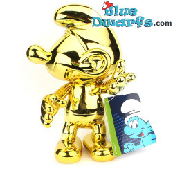 Plastic beweegbare smurf *Global Smurday smurf* (+/- 30 cm)
