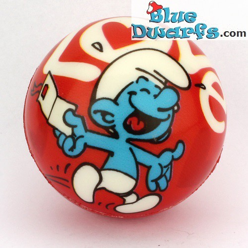 Smurf PU ball: Smurf with Love letter RED (62 mm) *stressball*