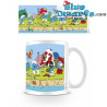 1x taza "Los Pitufos en la Aldea Perdida":  "SMURF WAVING LOGO" (32,5 cl)