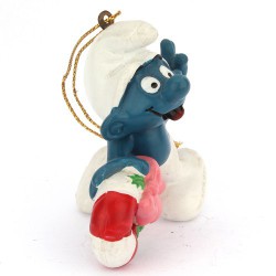 51907: Christmas Smurf Riding Candy cane