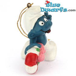 51907: Christmas Smurf Riding Candy cane
