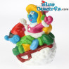 Schtroumpfs en luge *bouchon* (BIP Holland, +/- 8cm)