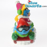 Smurf en smurfin op slee *Snoepdop* (BIP Holland, +/- 8cm)