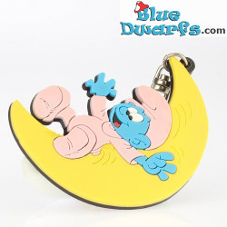 Baby smurf met maan (sleutelhanger/ Schleich)