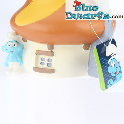 Paben: Puffo casa arancione +/- 11 cm (salvadanaio)