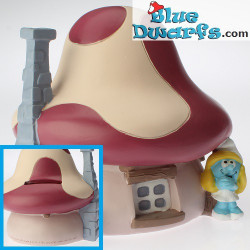 Paben: Puffo casa arancione +/- 11 cm (salvadanaio)