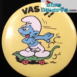 Smurf button: "Vas y!" (+/- 5cm)