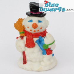 Sneeuwpop en smurf *Snoepdop* (BIP Holland, +/- 8cm)