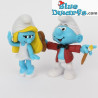 Painter smurf and smurfette *Jakks Pacific * (+/- 7cm)