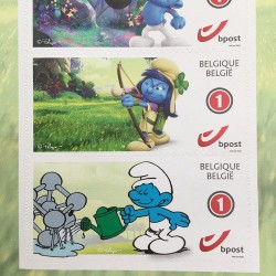 10 timbres-poste autocollants *les schtroumpfs*