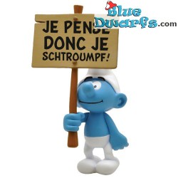 PLA0181+PLA182: Sign bearer Smurfs "No Stress + Je Pense donc je schtroumpf" (2018)