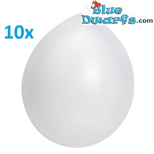 10x Ballon Schlumpf Weiß (+/- 30cm)