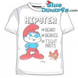 Grote smurf Hipster Smurfen T-shirt (Maat M)