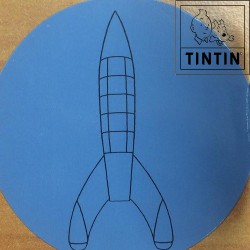 Statuette Tim:  Mondrakete  "Fusée lunaire"  (Moulinsart/60 cm)