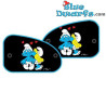 2 x zonnescherm smurfin kussend (+/- 64x42cm)