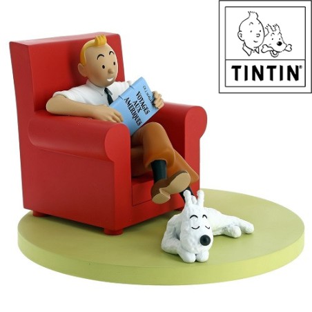 Tintín  con Milú  en su sillón  (Moulinsart/ 2018)