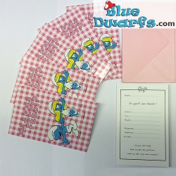 6 x invitation cards smurfs