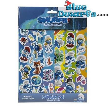 5x Smurf stickers (Smurfs 3: The lost village)