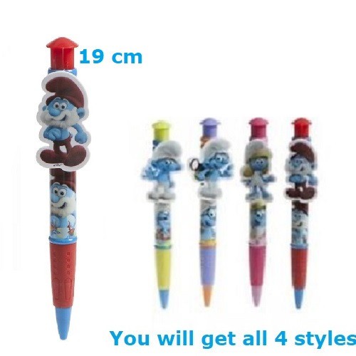 Ballpoints with clips smurfs (4 pieces)