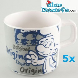 5 x smurfette coffeecup (plastic)