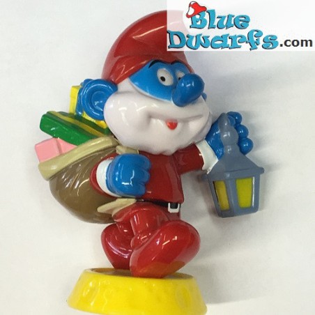 Papa Christmas Smurf YELLOW *Candytopper* (BIP Holland, +/- 8cm)