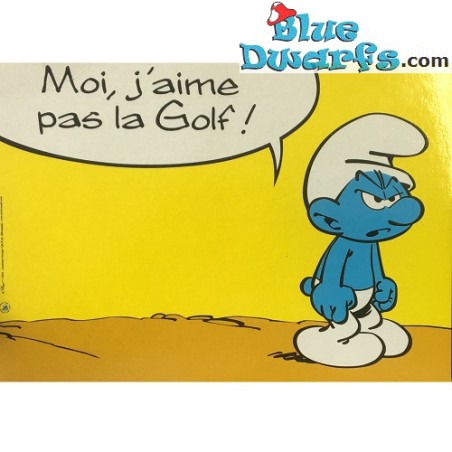 Postcard Smurfs: Moi, jáime pas la golf! (15 x 10,5 cm)