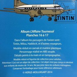 1x Statuette Tournesol L'avion de la Sabena: Moulinsart (+/- 13 x 15 x 9 cm)