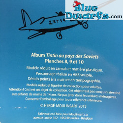 1x German police aircraft/ airplane Statue tintin Moulinsart (+/- 13 x 15 x 9 cm)