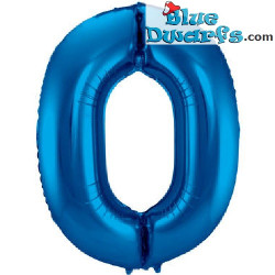 1x Smurfen blauw cijfer opblaasbaar (34inch/86cm)