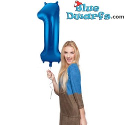 1x Smurf blue colored inflatable number (34inch/86cm)