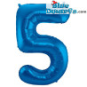 1x Smurfen blauw cijfer opblaasbaar (34inch/86cm)