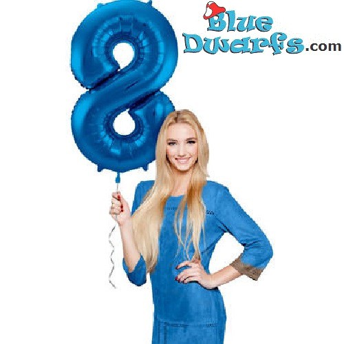 1x Smurf blue colored inflatable number (34inch/86cm)