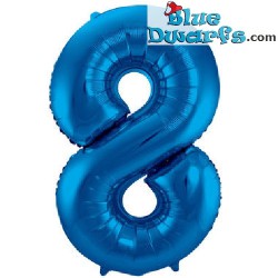 1x Smurfen blauw cijfer opblaasbaar (34inch/86cm)