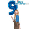 1x Ballon Gonflé à l'hélium schtroumpf Bleu Chiffre (34inch/86cm)