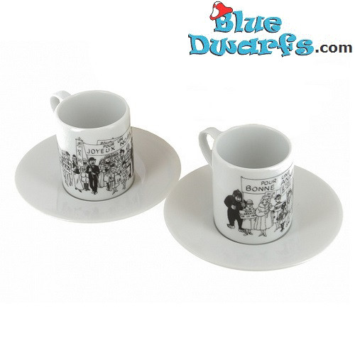 2x Espresso taza Tintin:   (+/- 5x6cm)