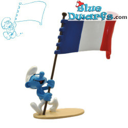 Pitufo con Bandera Francesa - Pixi y los Pitufos - Figura de Metal - 2020
