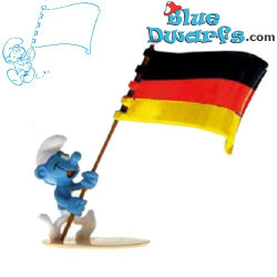 Pitufo con Bandera Alemana - Pixi y los Pitufos - Figura de Metal - 2020