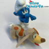 Plástico pitufo móvil - Pitufo gruñón y Puppy - Mc Donalds Happy Meal- 2002 - 10 cm