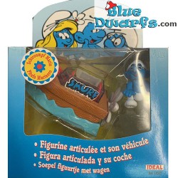 Row Boat Smurf - Ideal - movable figurine in boat - 1996