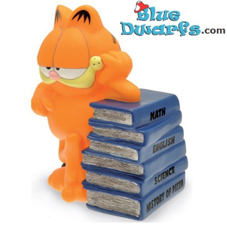 Garfield moneybox with pile of books (Plastoy, +/- 18cm)