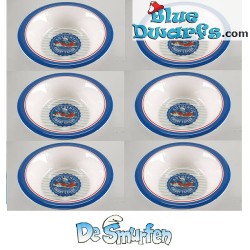 Dessert bowls/ Smurf plate - Sailor Smurf - 6 pieces - hard plastic/ reusable
