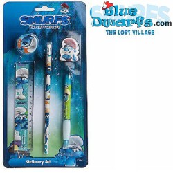 The stationery gift set - The smurfs - The Smurf Village - 5 pieces