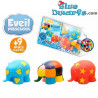 Plastoy: 3 bathtoys +/- 8 cm  (Elmer the Elephant figurines)