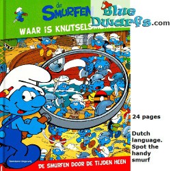 Smurf book: Spot the handy smurf Hardcover Dutch language