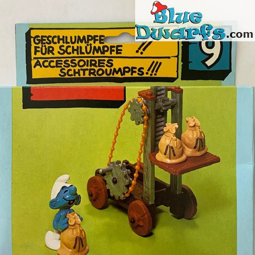 40110: Forklift/ Hijskraantje van de smurfen (Mint in box)