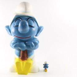 20043: Garden gnome figurine - Digger Smurf -  Dupuis - Garden Gnome smurf - 30cm