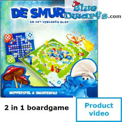 Parcheesi dei Puffi - Giochi da tavolo dei Puffi - Edizione tascabile - 2 giochi in 1