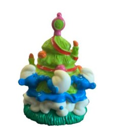 Smurfs with Christmas Tree  - Candytopper -   (BIP Holland, +/- 8cm)