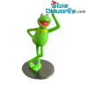 Kermit de kikker staand- Speelfiguur -  zwart sokkeltje -  10 cm
